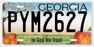 GA license plate PYM2627