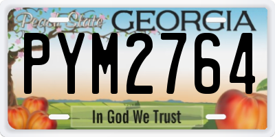GA license plate PYM2764
