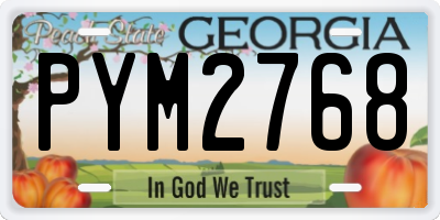 GA license plate PYM2768