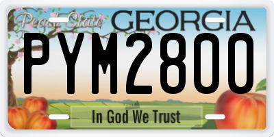 GA license plate PYM2800