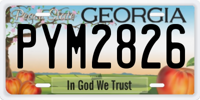GA license plate PYM2826