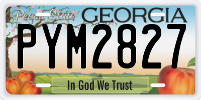 GA license plate PYM2827
