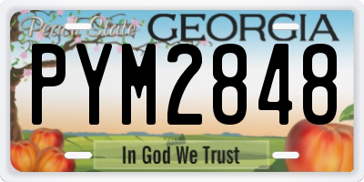GA license plate PYM2848