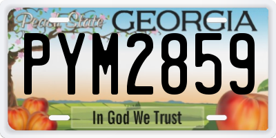 GA license plate PYM2859