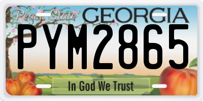 GA license plate PYM2865
