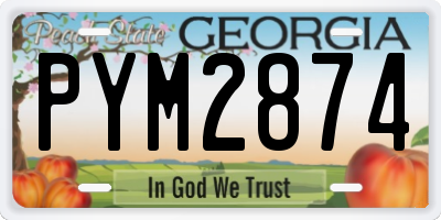 GA license plate PYM2874