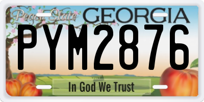 GA license plate PYM2876