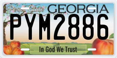 GA license plate PYM2886