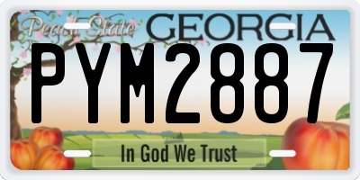 GA license plate PYM2887