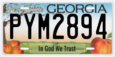 GA license plate PYM2894