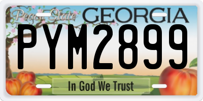 GA license plate PYM2899