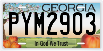 GA license plate PYM2903