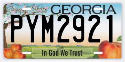 GA license plate PYM2921