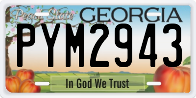 GA license plate PYM2943