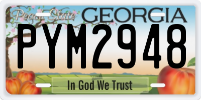 GA license plate PYM2948