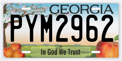 GA license plate PYM2962