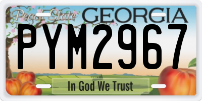 GA license plate PYM2967