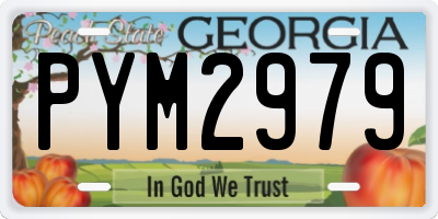GA license plate PYM2979