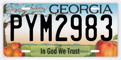 GA license plate PYM2983