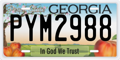 GA license plate PYM2988