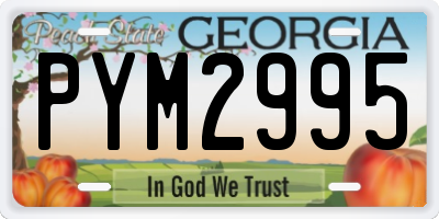 GA license plate PYM2995