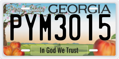 GA license plate PYM3015