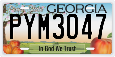 GA license plate PYM3047