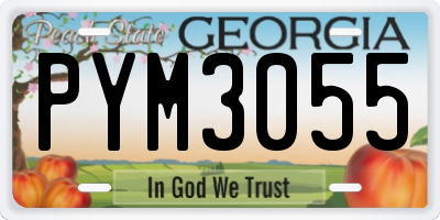 GA license plate PYM3055