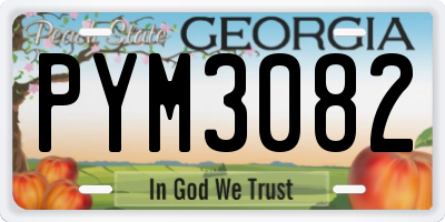 GA license plate PYM3082