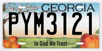 GA license plate PYM3121