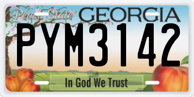 GA license plate PYM3142
