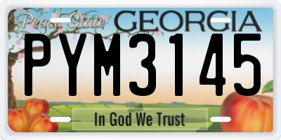 GA license plate PYM3145