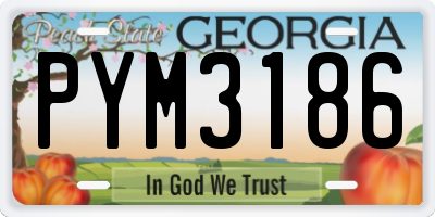 GA license plate PYM3186