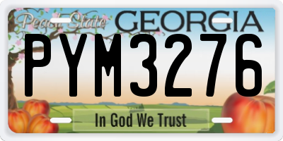 GA license plate PYM3276