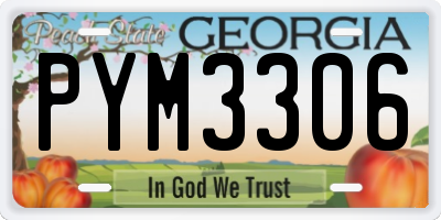 GA license plate PYM3306