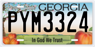 GA license plate PYM3324