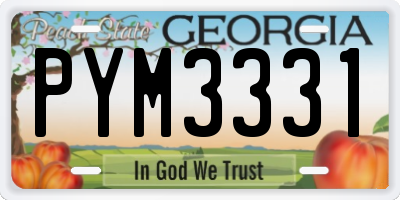 GA license plate PYM3331