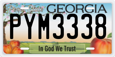 GA license plate PYM3338