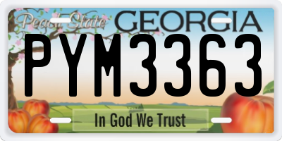 GA license plate PYM3363