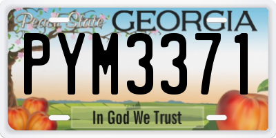 GA license plate PYM3371