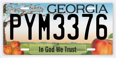 GA license plate PYM3376