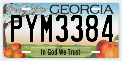 GA license plate PYM3384