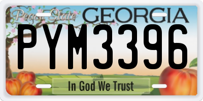 GA license plate PYM3396