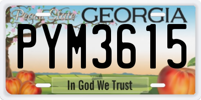 GA license plate PYM3615