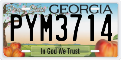 GA license plate PYM3714