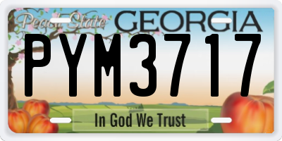 GA license plate PYM3717