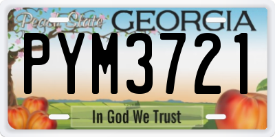 GA license plate PYM3721