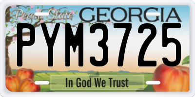 GA license plate PYM3725