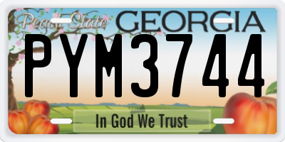 GA license plate PYM3744