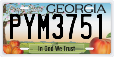 GA license plate PYM3751